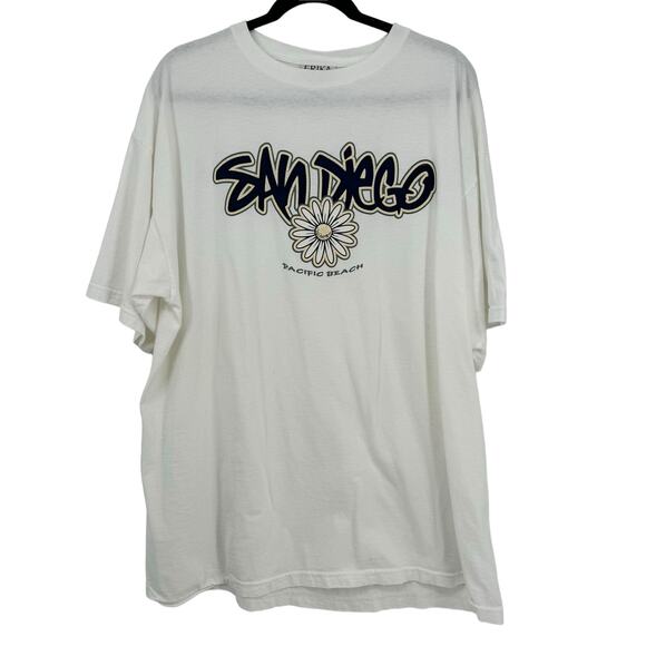 Vintage Erika Collection San Diego Pacific Beach T Shirt XXL White 90s Y2K - Picture 1 of 13